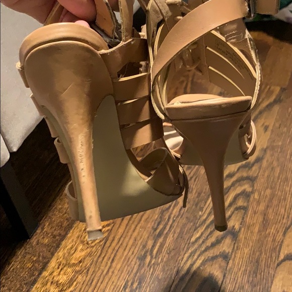Tan laced up sandal heels - Picture 9 of 10